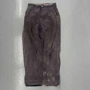 Vintage 40s 50s Purple Print Corduroy Cotton Pants 25x25